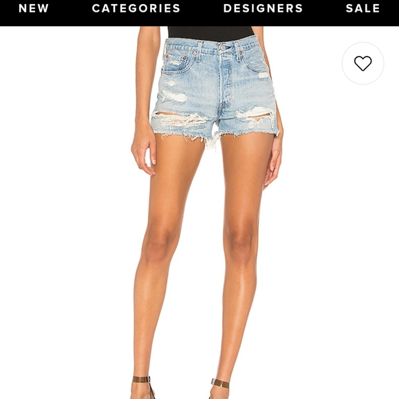 Levis Original Destroyed Denim Shorts "2 - Picture 2 of 7